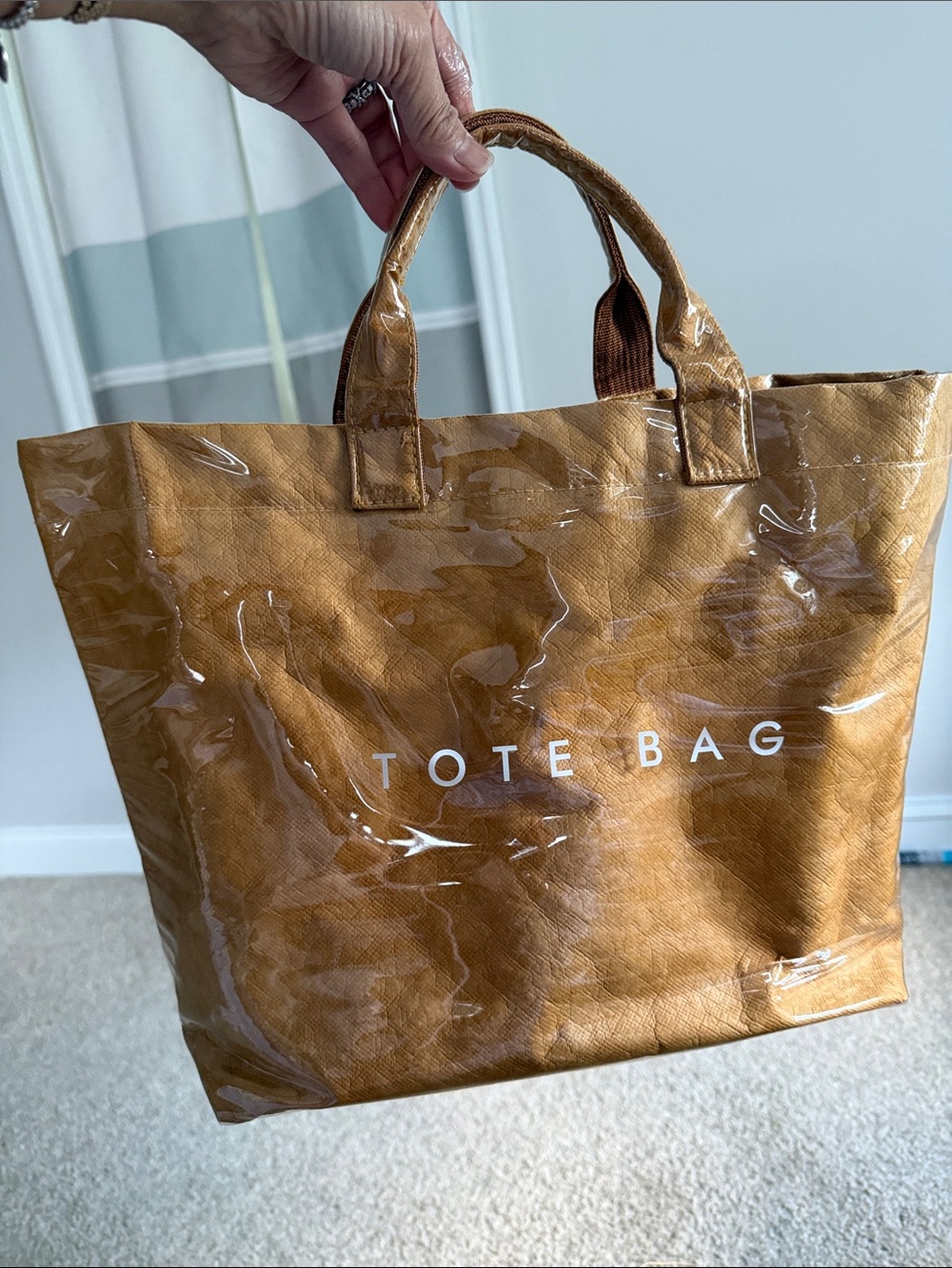 Unbranded Tote Bag - Brown Vinyl Carryall